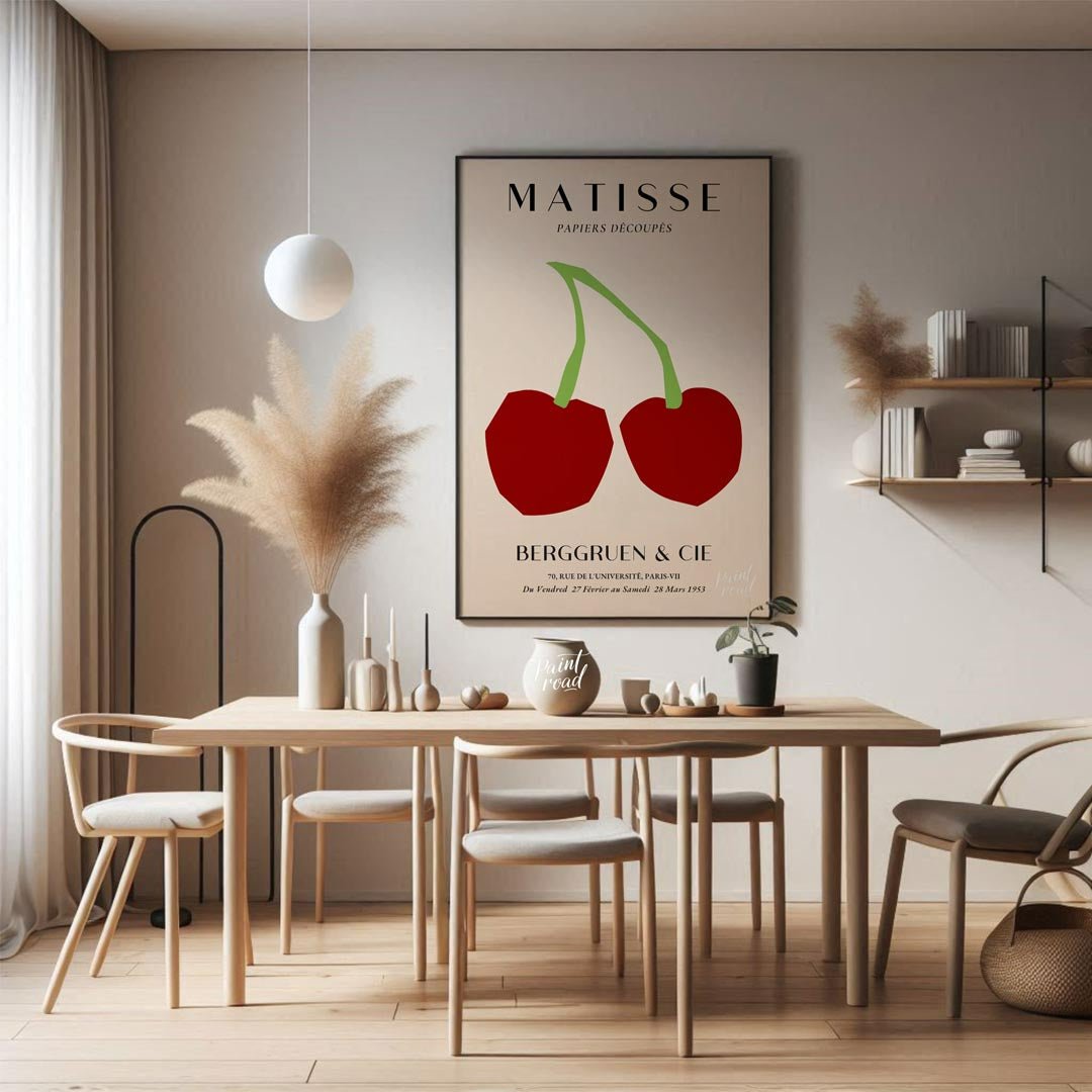 This exquisite art print captures the essence of Henri Matisse’s revolutionary “Papiers Découpés” (… for dining room