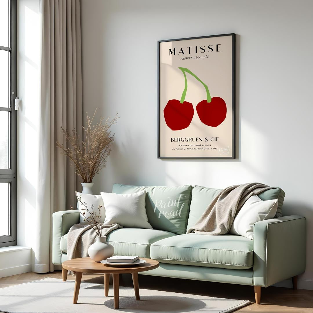 Matisse Cherries Painting available online at Paintroad showing art lover art print and artistic