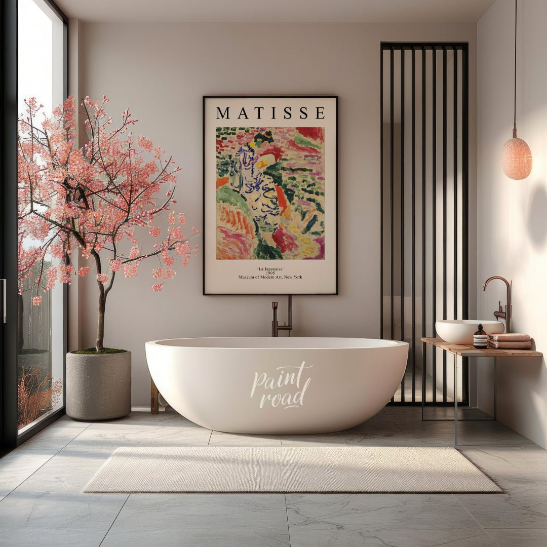 This poster features Henri Matisse’s “La Japonaise” from 1905, an early work that showcases his aud… for bathroom