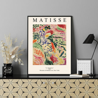 This poster features Henri Matisse’s “La Japonaise” from 1905, an early work that showcases his aud… for office