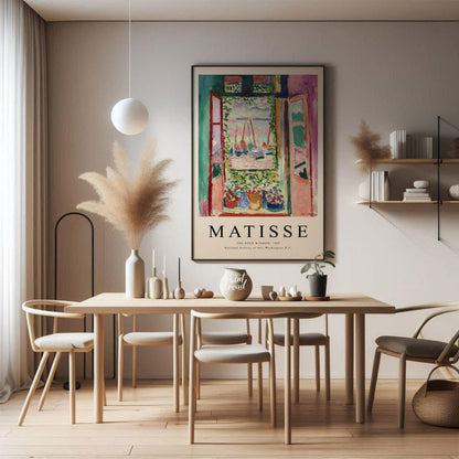 “Matisse Open Window” is a poster featuring Henri Matisse’s seminal 1905 painting, a defining work … for dining room