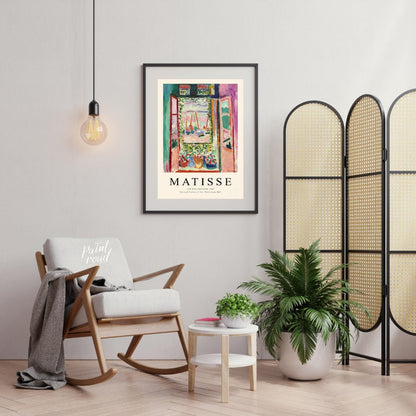 “Matisse Open Window” is a poster featuring Henri Matisse’s seminal 1905 painting, a defining work … for living room