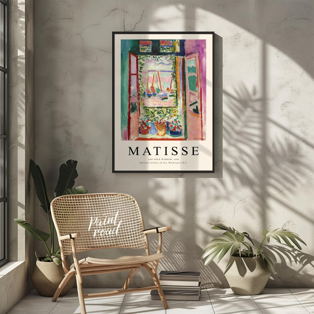 “Matisse Open Window” is a poster featuring Henri Matisse’s seminal 1905 painting, a defining work … for living room