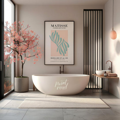 This elegant art print is inspired by Henri Matisse’s “Papiers Découpés” (cut-outs) series. It feat… for bathroom