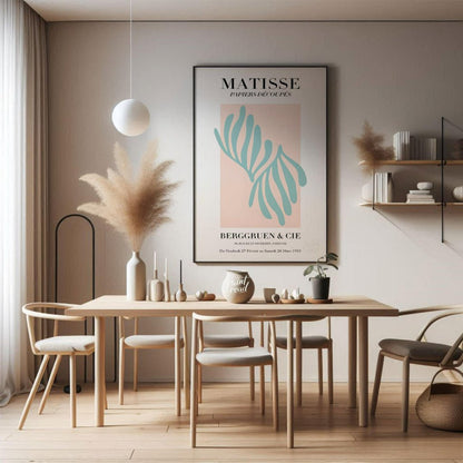 This elegant art print is inspired by Henri Matisse’s “Papiers Découpés” (cut-outs) series. It feat… for dining room