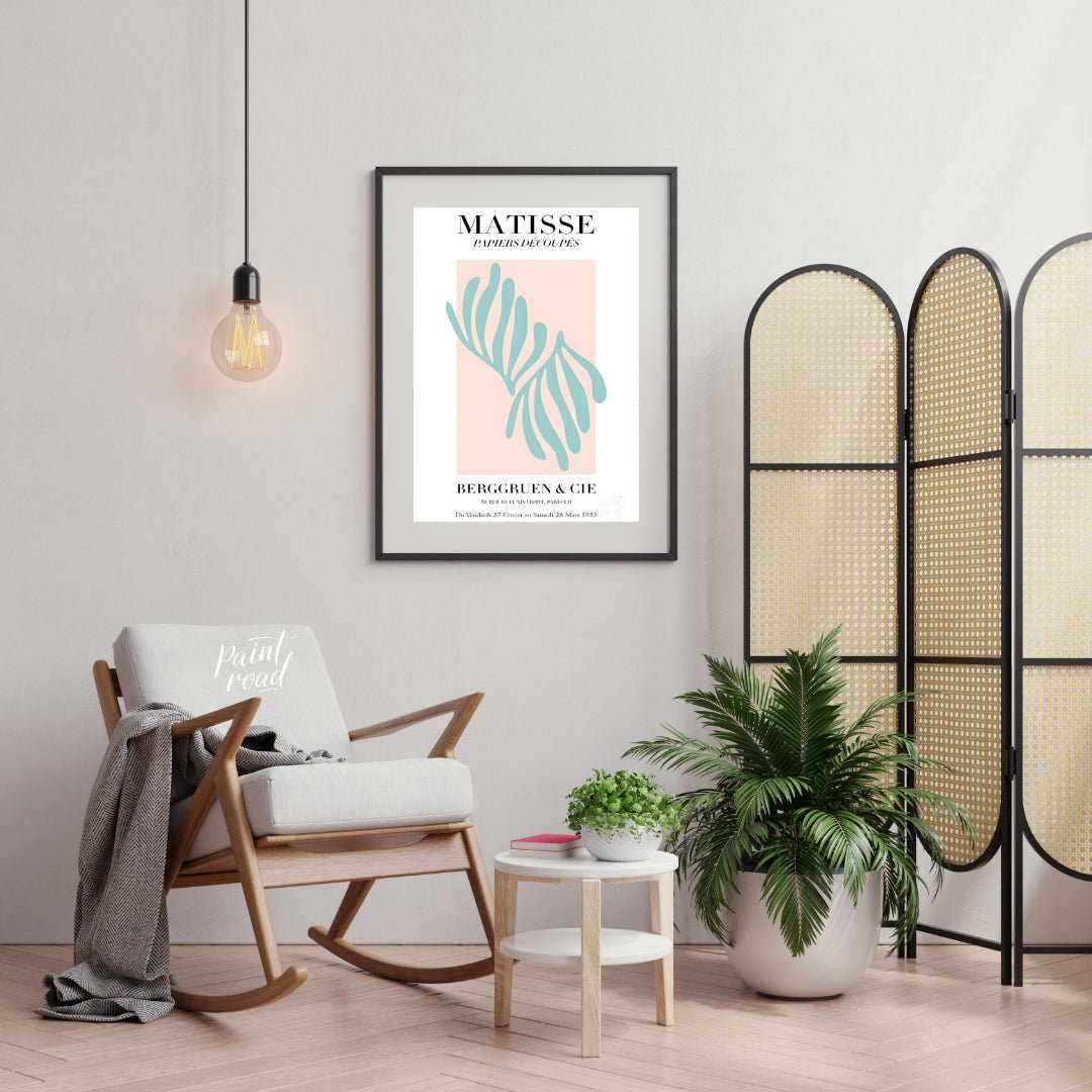 This elegant art print is inspired by Henri Matisse’s “Papiers Découpés” (cut-outs) series. It feat… for living room