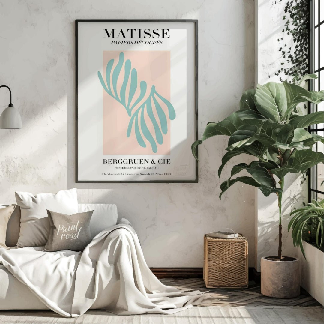 This elegant art print is inspired by Henri Matisse’s “Papiers Découpés” (cut-outs) series. It feat… for living room