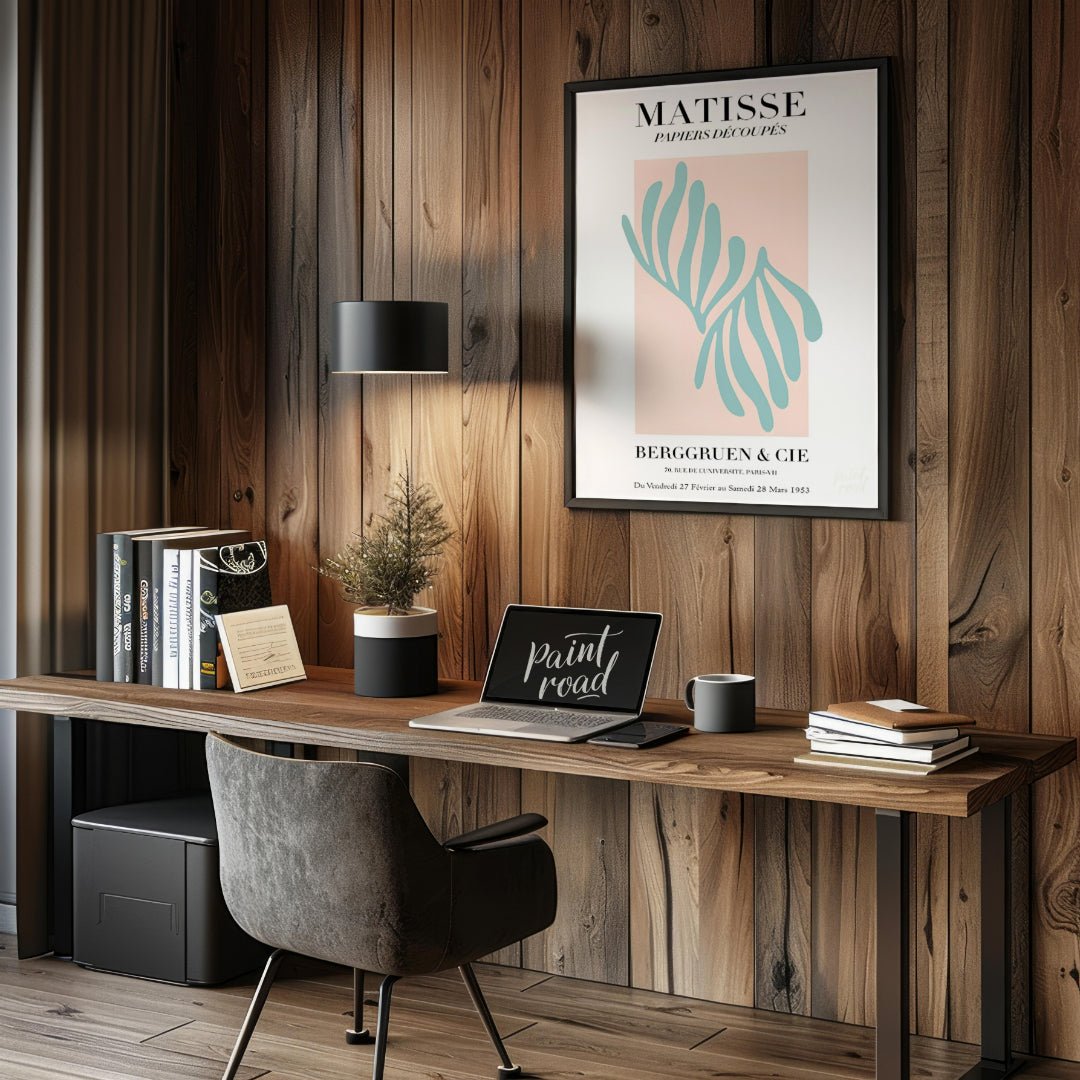 This elegant art print is inspired by Henri Matisse’s “Papiers Découpés” (cut-outs) series. It feat… for office