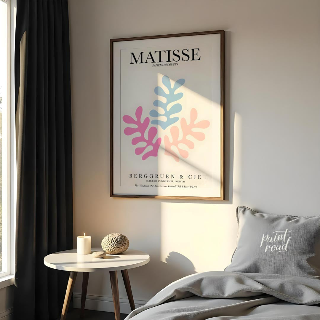 This elegant art print draws direct inspiration from Henri Matisse’s revolutionary “Papiers Découpé… for bedroom