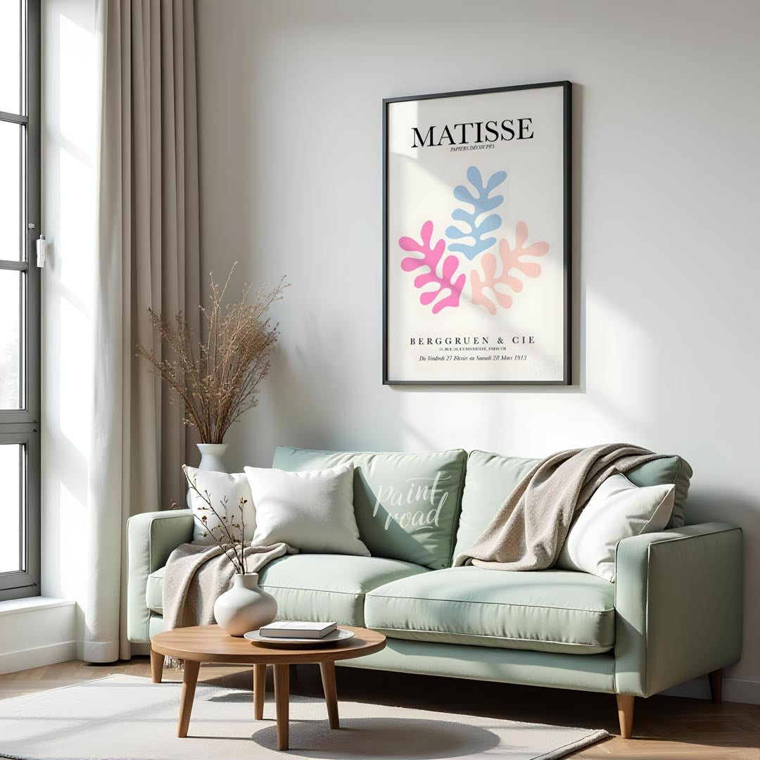 This elegant art print draws direct inspiration from Henri Matisse’s revolutionary “Papiers Découpé… for living room