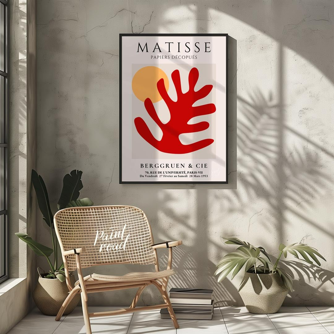Matisse Red Leaf Painting available online at Paintroad showing art lover art print and artistic
