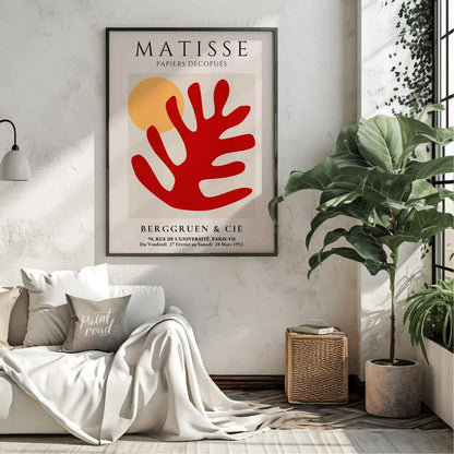 Matisse Red Leaf Painting available online at Paintroad showing art lover art print and artistic
