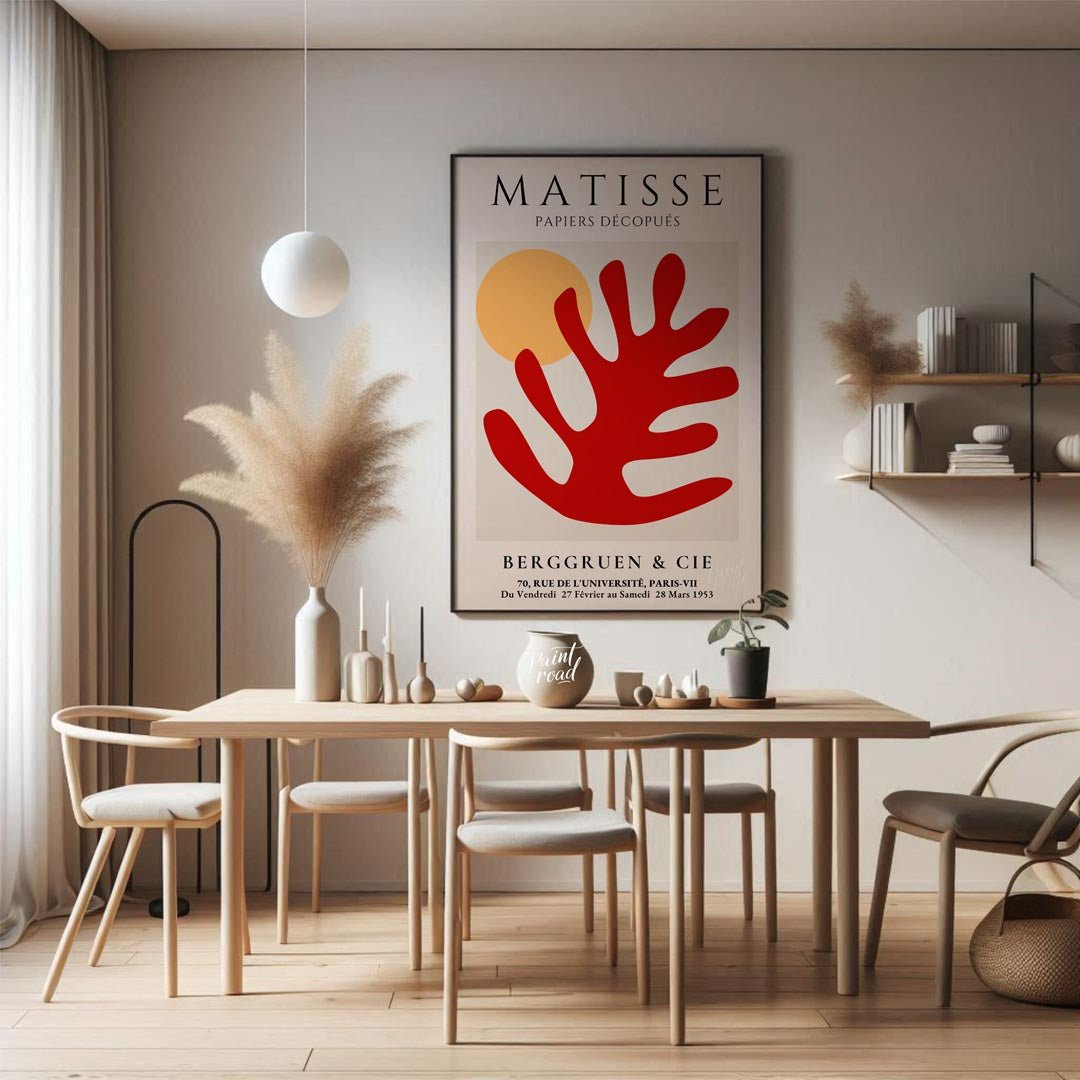 Matisse Red Leaf Painting available online at Paintroad showing art lover art print and artistic