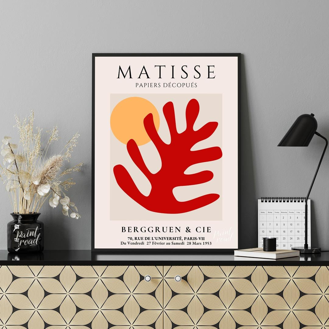 Matisse Red Leaf Painting available online at Paintroad showing art lover art print and artistic