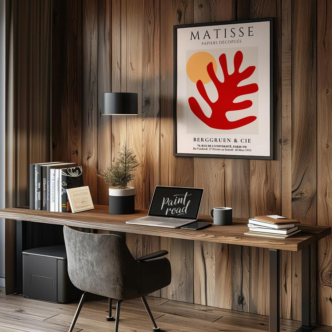 Matisse Red Leaf Painting available online at Paintroad showing art lover art print and artistic