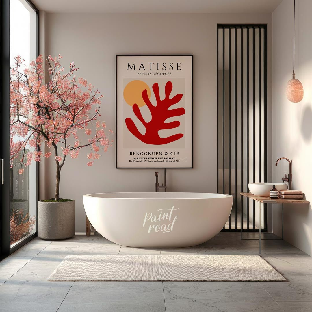 Matisse Red Leaf Painting available online at Paintroad showing art lover art print and artistic