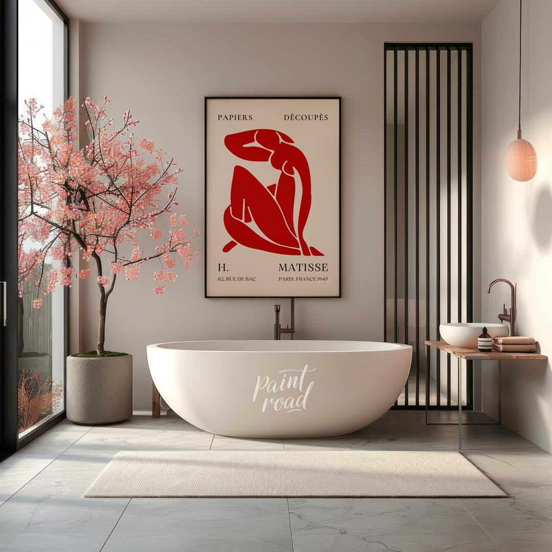 Embrace the timeless elegance of Henri Matisse’s groundbreaking “PAPIERS DÉCOUPÉS” (cut-out papers)… for bathroom