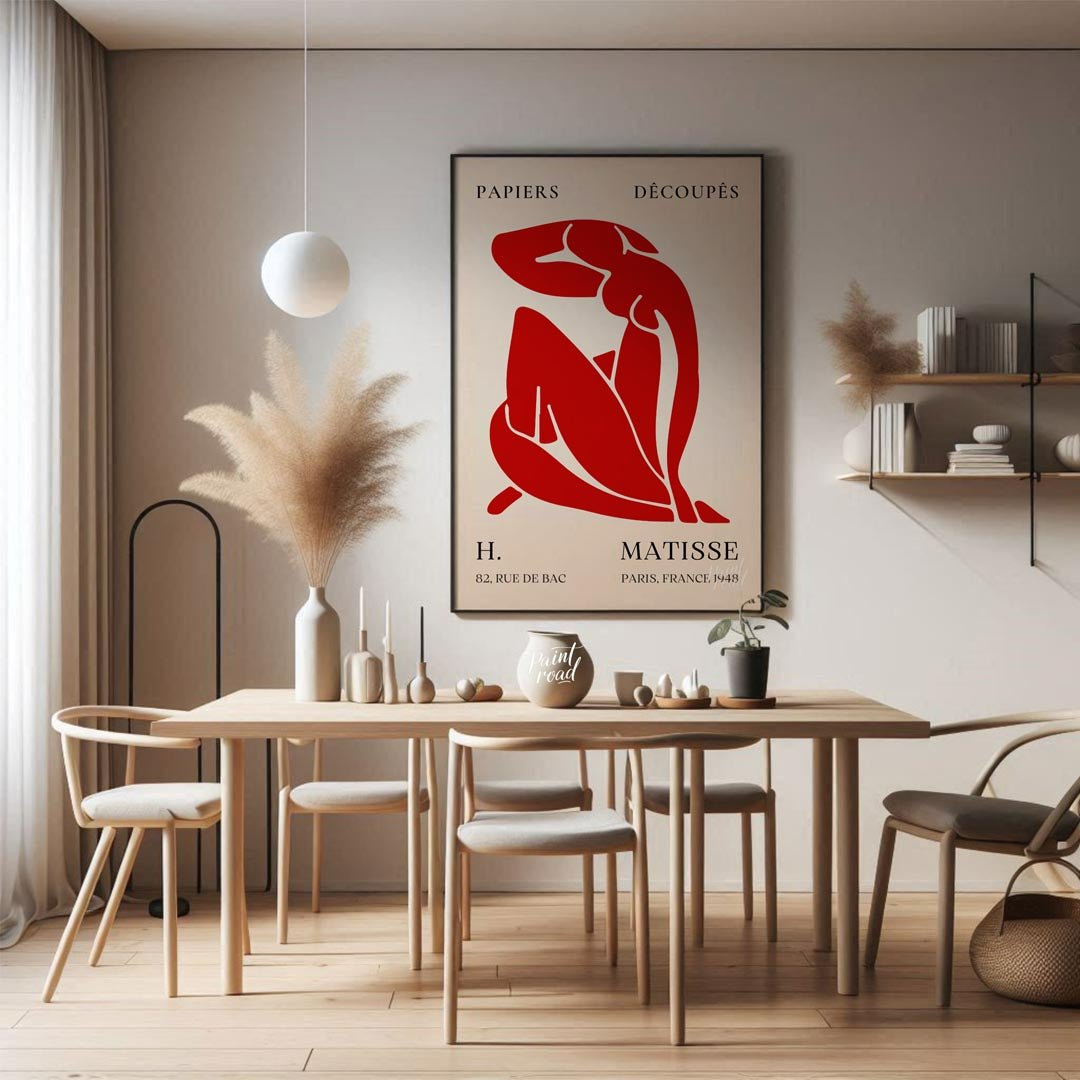 Embrace the timeless elegance of Henri Matisse’s groundbreaking “PAPIERS DÉCOUPÉS” (cut-out papers)… for dining room