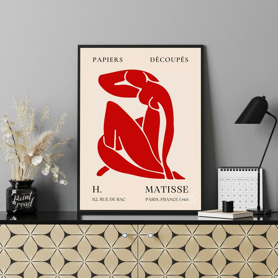 Matisse Red Nude Painting available online at Paintroad showing art history art lover and art print