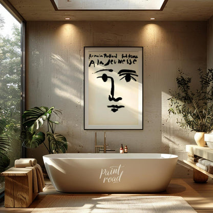 This image displays a minimalist yet impactful cover design for “Romain Rolland: À la jeunesse” (To… for bathroom