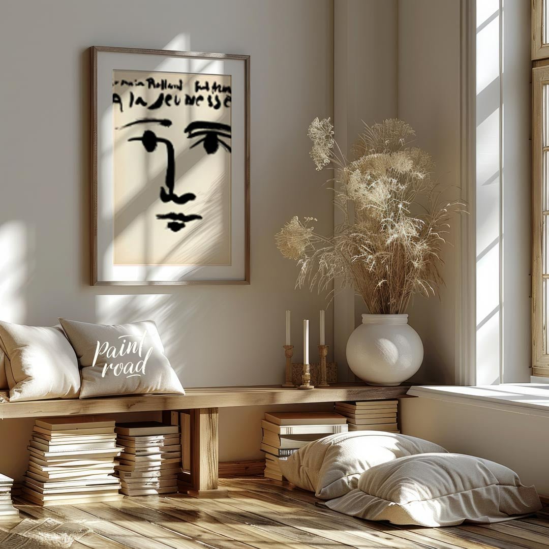 This image displays a minimalist yet impactful cover design for “Romain Rolland: À la jeunesse” (To… for living room