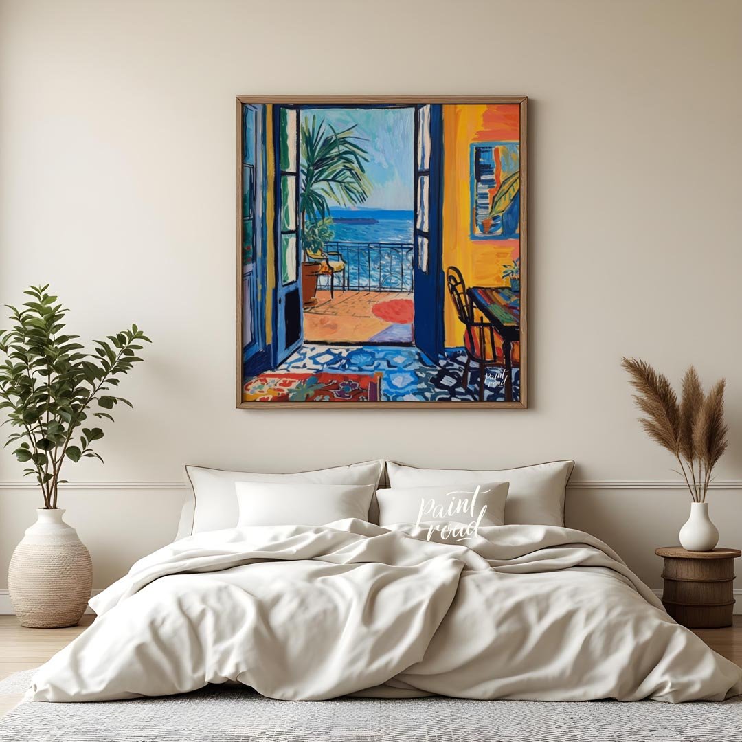 This vibrant and expressive painting is a clear homage to Henri Matisse’s “Open Window, Collioure” … for bedroom