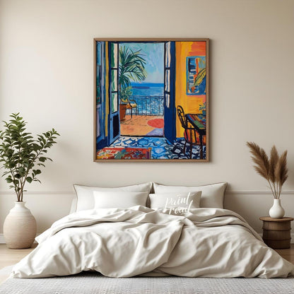 This vibrant and expressive painting is a clear homage to Henri Matisse’s “Open Window, Collioure” … for bedroom