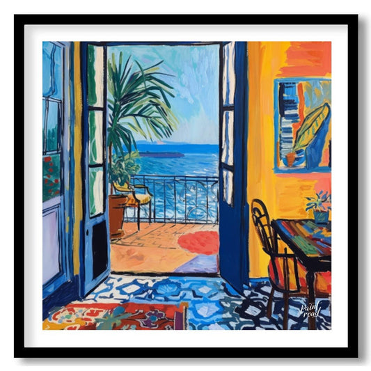 This vibrant and expressive painting is a clear homage to Henri Matisse’s “Open Window, Collioure” … for house