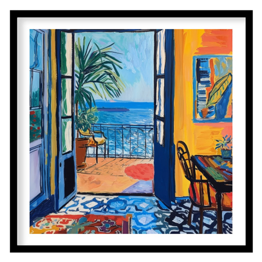 This vibrant and expressive painting is a clear homage to Henri Matisse’s “Open Window, Collioure” … for house