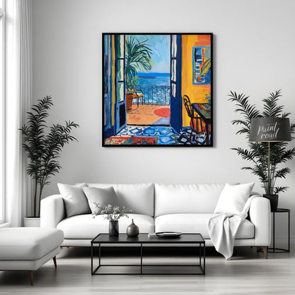 This vibrant and expressive painting is a clear homage to Henri Matisse’s “Open Window, Collioure” … for living room