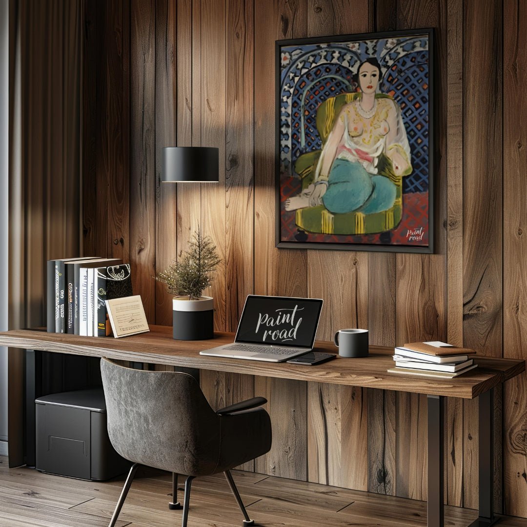 Matisse: Seated Odalisque Painting available online at Paintroad showing alluring art collector and art gallery