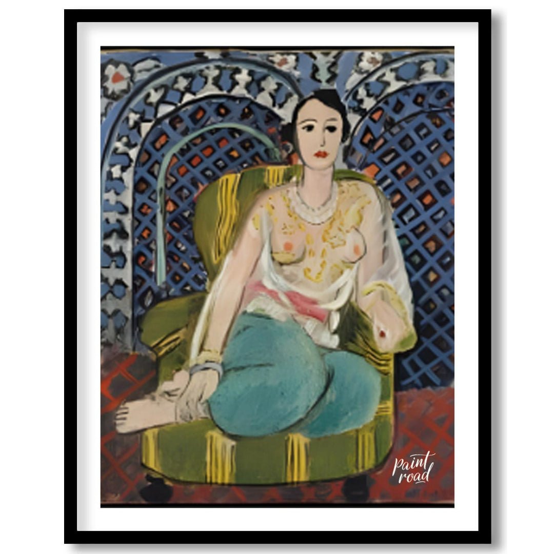 Matisse: Seated Odalisque Painting available online at Paintroad showing alluring art collector and art gallery