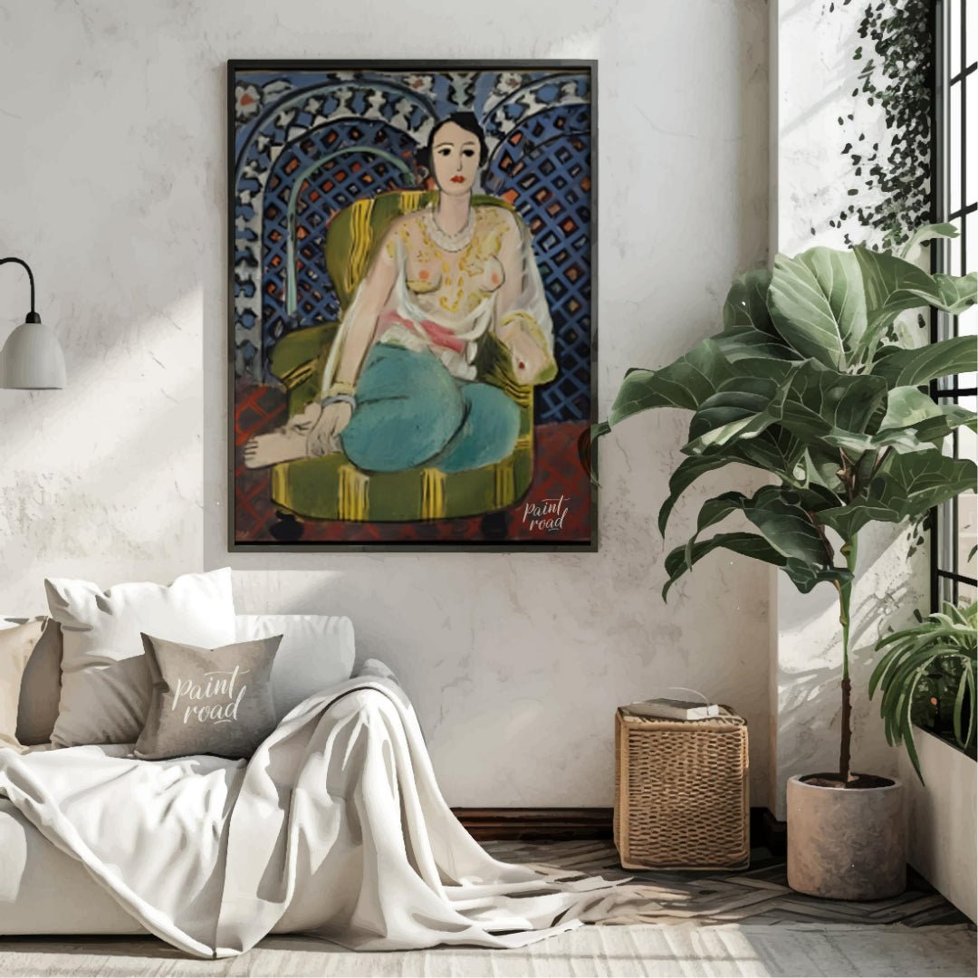 Matisse: Seated Odalisque Painting available online at Paintroad showing alluring art collector and art gallery