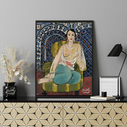 Matisse: Seated Odalisque Painting available online at Paintroad showing alluring art collector and art gallery