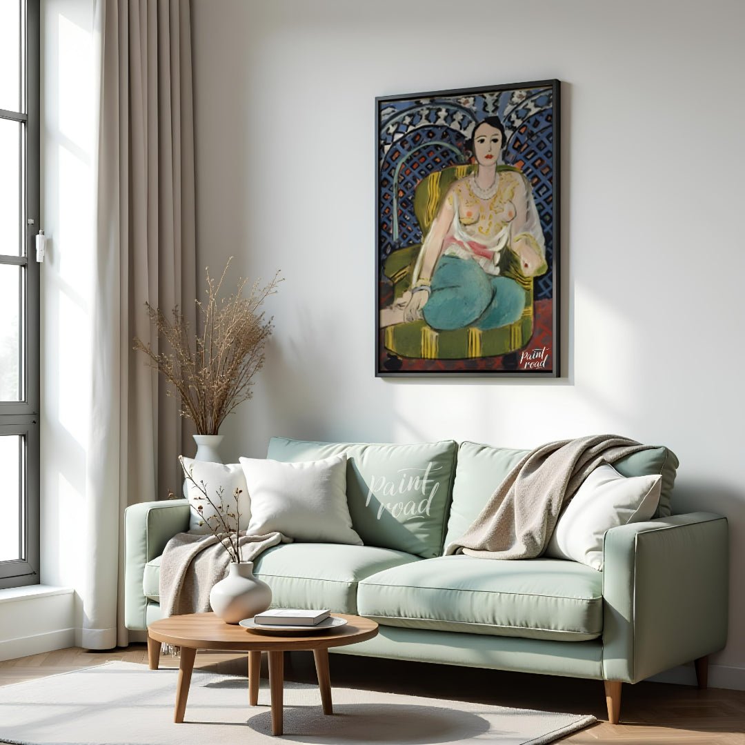 Matisse: Seated Odalisque Painting available online at Paintroad showing alluring art collector and art gallery