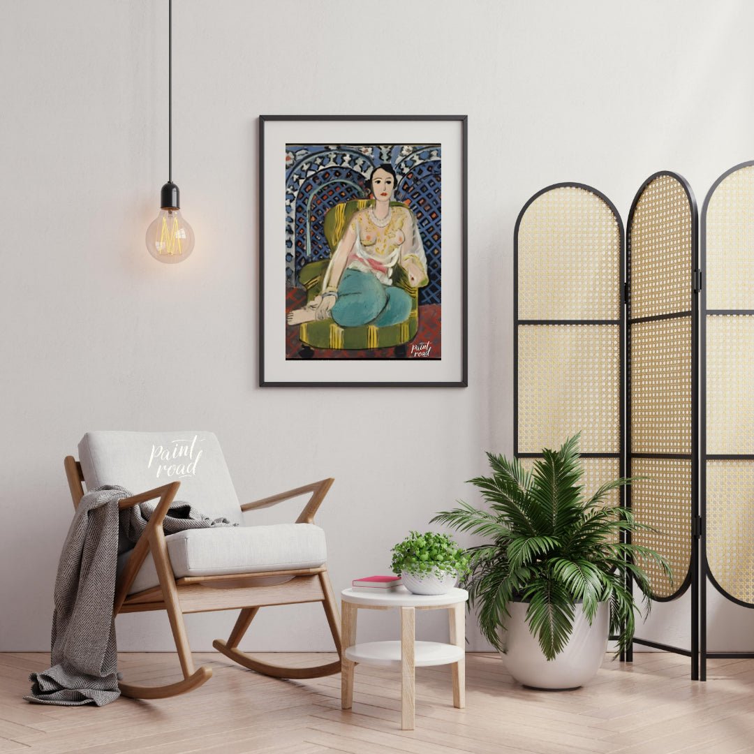 Matisse: Seated Odalisque Painting available online at Paintroad showing alluring art collector and art gallery