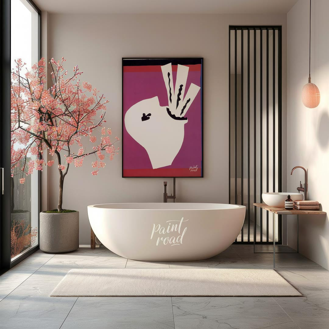 This captivating art print is from Henri Matisse’s renowned “Jazz” series, specifically depicting “… for bathroom