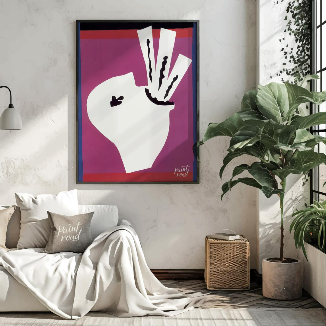 This captivating art print is from Henri Matisse’s renowned “Jazz” series, specifically depicting “… for living room