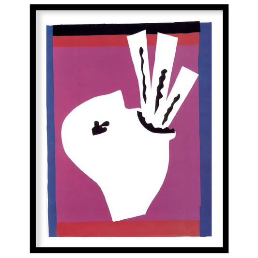 This captivating art print is from Henri Matisse’s renowned “Jazz” series, specifically depicting “… for sweet home