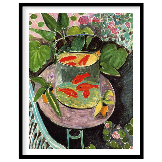 "This painting, ""Goldfish"" by Henri Matisse, captures a vibrant and playful scene with goldfish s… for space