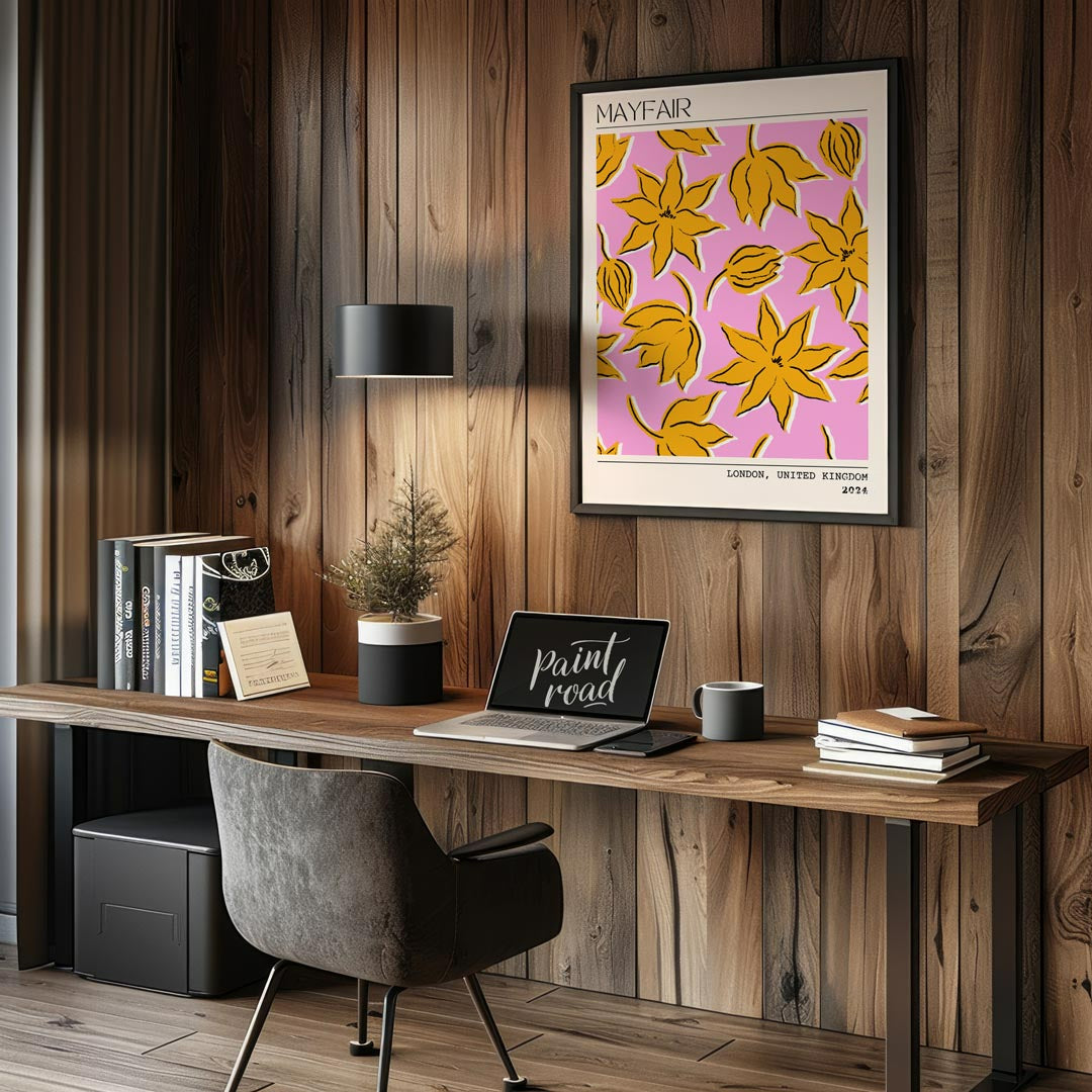 The Mayfair Bloom Poster is a vibrant and artistic representation of floral elegance, designed with… for office