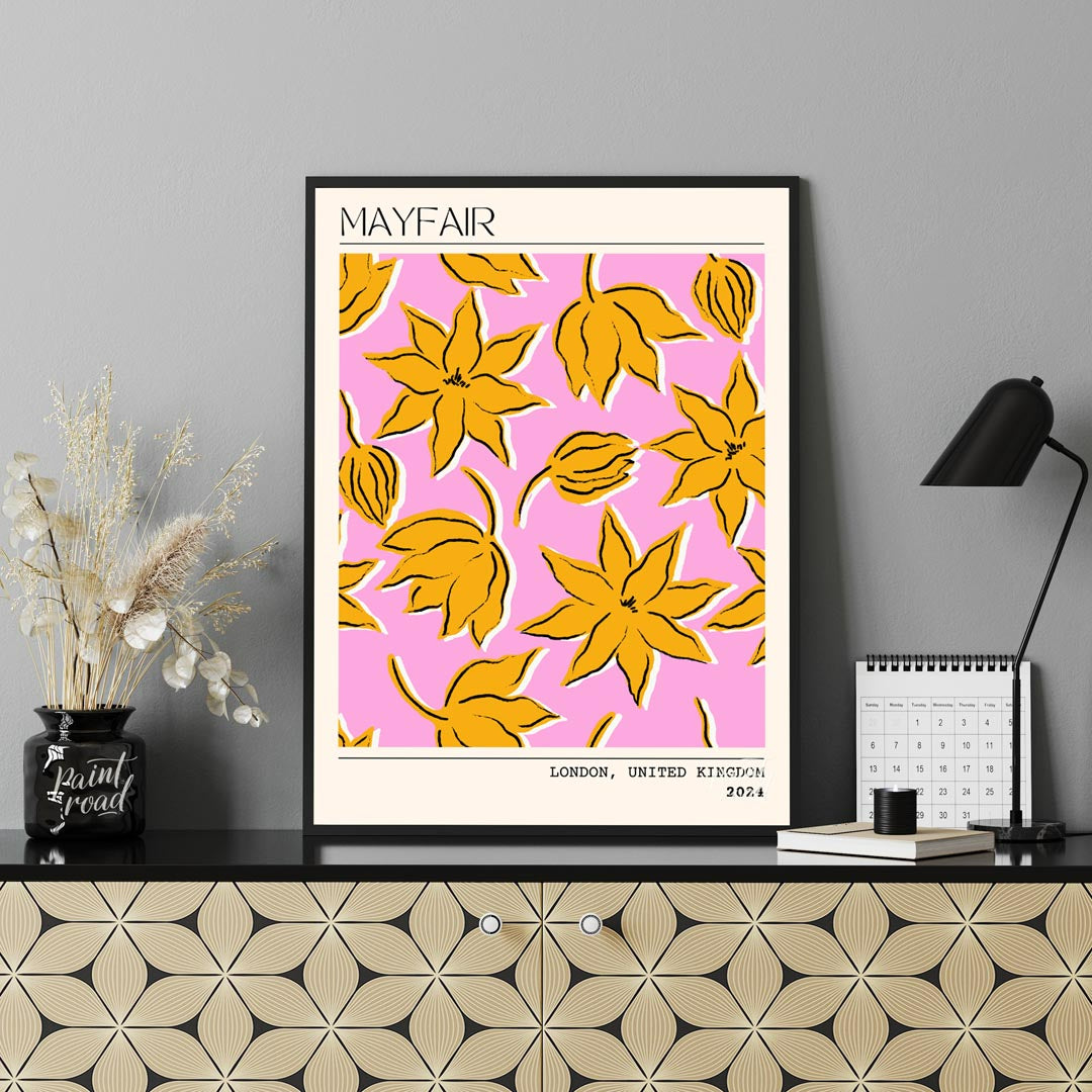 The Mayfair Bloom Poster is a vibrant and artistic representation of floral elegance, designed with… for office