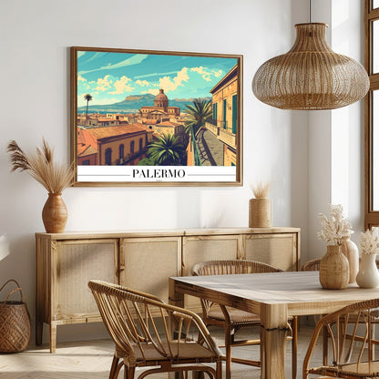 Immerse yourself in the architectural beauty of Palermo with this exquisite piece. The warm tones for Dining