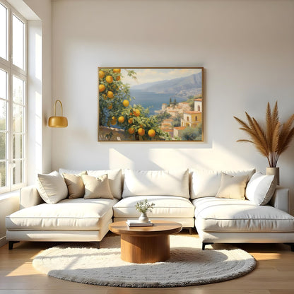 Experience the serene beauty of the Mediterranean coast with this captivating artwork. Featuring for Living Room