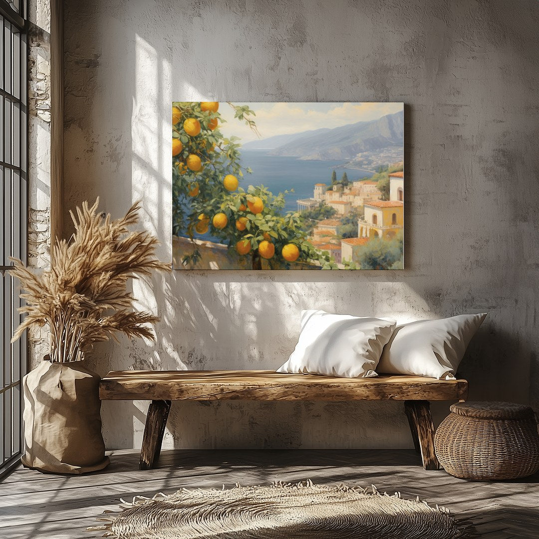 Experience the serene beauty of the Mediterranean coast with this captivating artwork. Featuring for Veranda