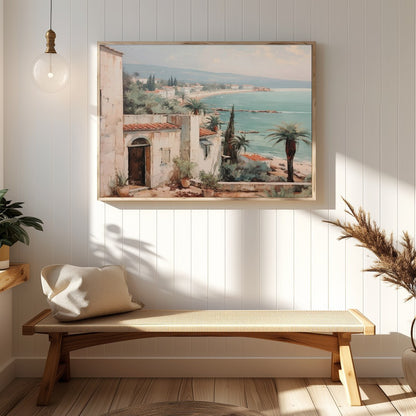 Experience the serenity of the coast with this beautifully detailed artwork capturing a for Hallway