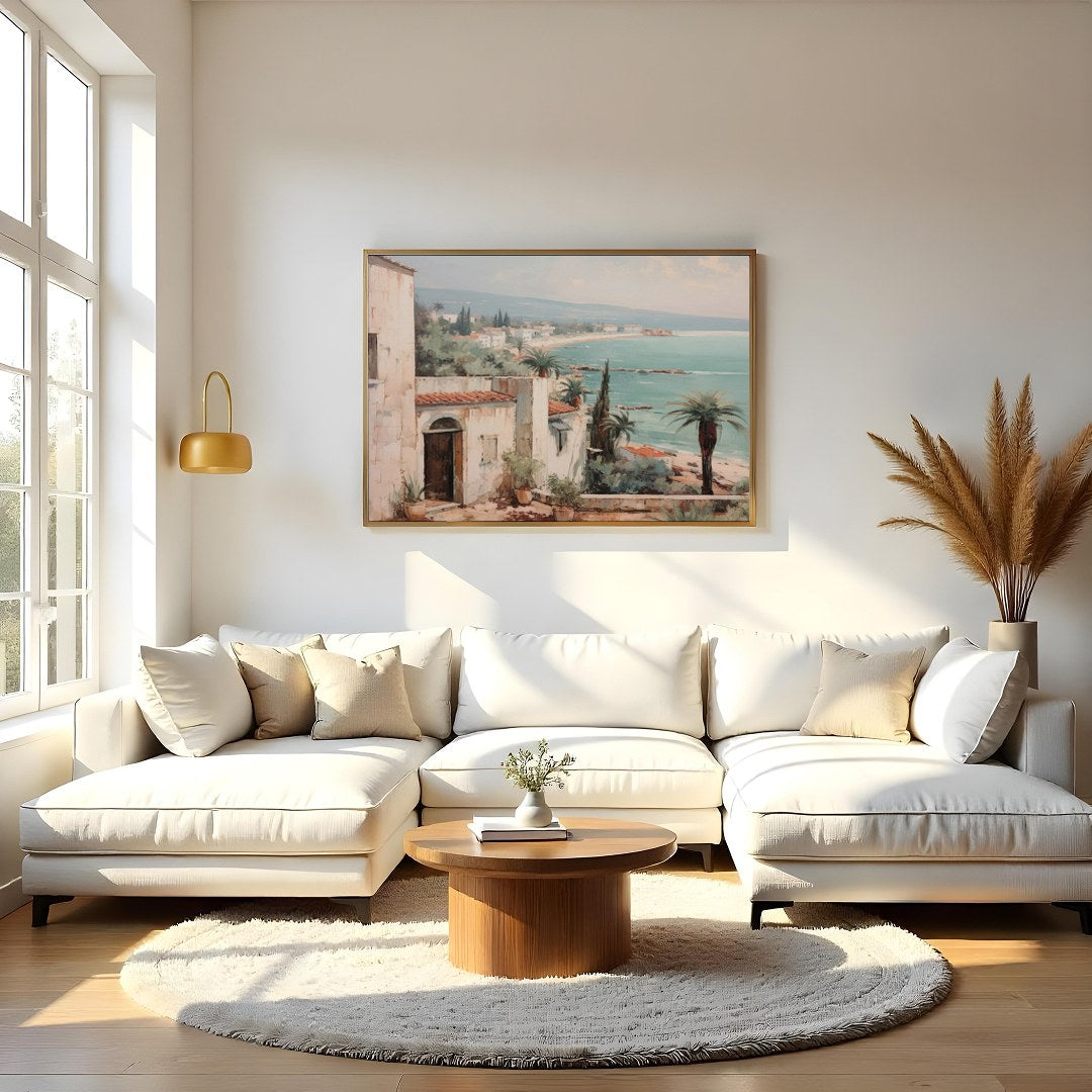 Experience the serenity of the coast with this beautifully detailed artwork capturing a for Living Room