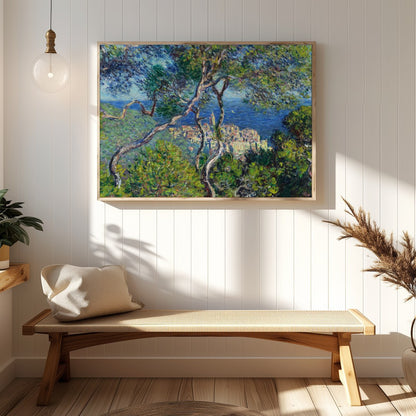 Explore the serene beauty of a coastal village through this captivating wall art piece. Featuring for Hallway