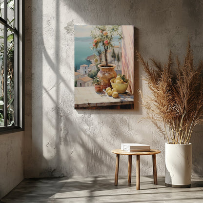 Immerse yourself in the tranquility of a Mediterranean scene with this exquisite wall art. for Entrance