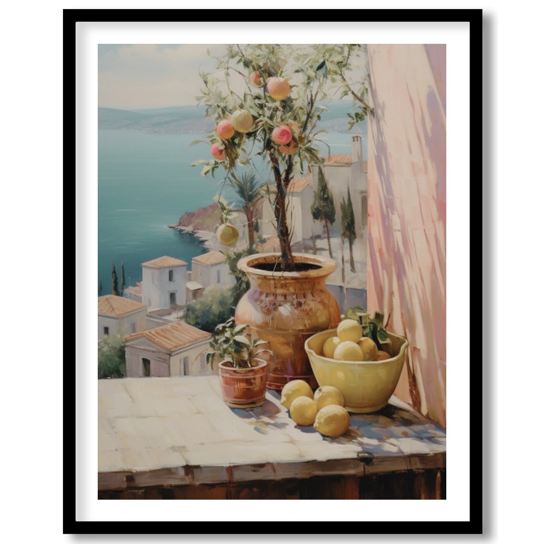 Immerse yourself in the tranquility of a Mediterranean scene with this exquisite wall art. for home